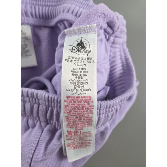 Disney Mickey Mouse Purple Lilac 100% Cotton Jogger Sweatpants, Sz M - Picture 9 of 10
